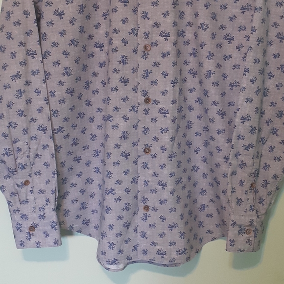 Eleventy Dress Shirt GRAY/blue Made in Italy Men Designer buttoned shirt 17/L - Picture 3 of 8